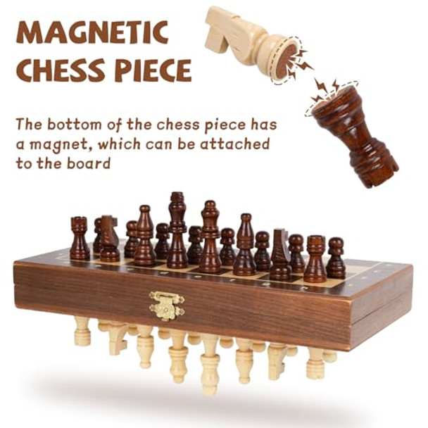 Kvintes Magnetic Travel Chess Set 12-Inch Wooden Magnetic Chess Board 2 Extra Queen Folding Chessboard For Storage Toys & Games For Adults Vintage Chess Game – Family Board Games Educational Toy Sets Kvintes Magnetic Travel Chess Set 12-Inch Wooden Magnetic Chess Board 2 Extra Queen Folding Chessboard For Storage Toys & Games For Adults Vintage Chess Game – Family Board Games Educational Toy Sets