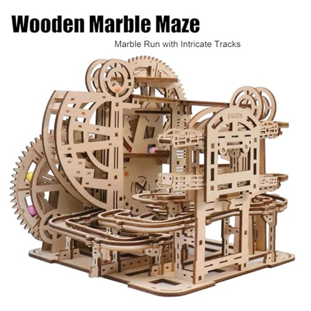 Kwasvlya Marble Maze To Build, Advanced Wooden 3D Puzzles For Adults And Teens, 369Pcs Building Model Kits, Hobby Toys, Creative Birthday For Men/Women/Teens 14+, Diy Wood Crafts