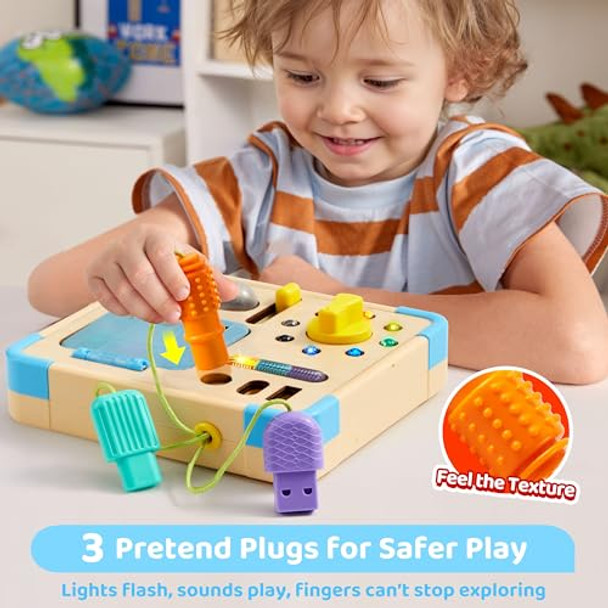 Lalalark Electronic Busy Board – Montessori Learning Toddler Toy, 15 Led Lights & 9 Sound Effects, 5 Interactive Switches & Plugs, Sensory, Fidget, Travel Activities, Early Development, Baby Toys Age 18M+ Old Lalalark Electronic Busy Board – Montessori Learning Toddler Toy, 15 Led Lights & 9 Sound Effects, 5 Interactive Switches & Plugs, Sensory, Fidget, Travel Activities, Early Development, Baby Toys Age 18M+ Old