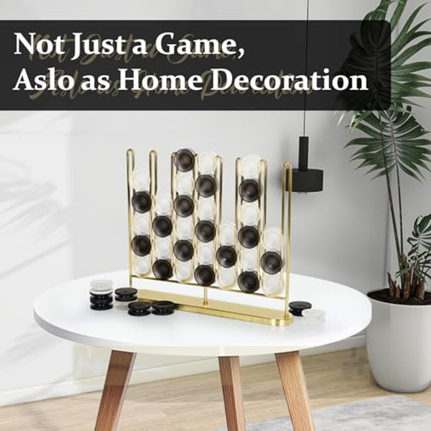 Lapert Artistic 4 In A Row Game, D From Classic Strategy 4 In A Row Board Game, 2 Player Travel Board Games, Metal Game Board & Acrylic Pieces, Home Decoration, Great Lapert Artistic 4 In A Row Game, D From Classic Strategy 4 In A Row Board Game, 2 Player Travel Board Games, Metal Game Board & Acrylic Pieces, Home Decoration, Great