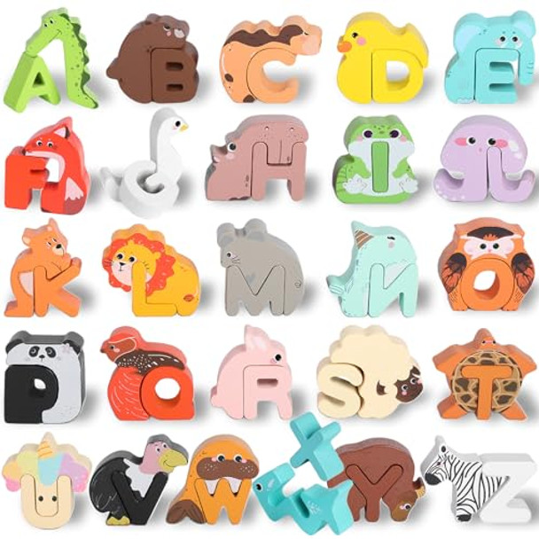 Lasoba Animal Alphabet Puzzle Matching Game - Wooden Alphabet Learning Toys, Abc Puzzles For Toddlers 2-4, Montessori Educational Toys For Kids Ages 3-5 Up Lasoba Animal Alphabet Puzzle Matching Game - Wooden Alphabet Learning Toys, Abc Puzzles For Toddlers 2-4, Montessori Educational Toys For Kids Ages 3-5 Up