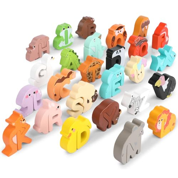Lasoba Animal Alphabet Puzzle Matching Game - Wooden Alphabet Learning Toys, Abc Puzzles For Toddlers 2-4, Montessori Educational Toys For Kids Ages 3-5 Up Lasoba Animal Alphabet Puzzle Matching Game - Wooden Alphabet Learning Toys, Abc Puzzles For Toddlers 2-4, Montessori Educational Toys For Kids Ages 3-5 Up