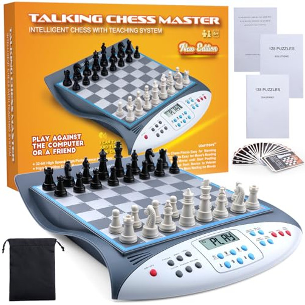 Leafitoys Talking Chess Master Electronic Chess Set With 2000 Elo Rating, Great For Brain Strategy Training, Strong Magnetic Chess Computer Game, 1-2 Player, Ideal Learning For Kids Teenagers Leafitoys Talking Chess Master Electronic Chess Set With 2000 Elo Rating, Great For Brain Strategy Training, Strong Magnetic Chess Computer Game, 1-2 Player, Ideal Learning For Kids Teenagers