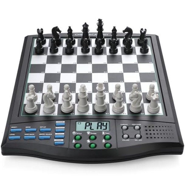 Leafitoys Talking Chess Academy Electronic Chess Board, Smart Chess Board With Voice Teaching System, Computer Chess Game With Strong Magnetic Pieces, 1-2 Player, Electronic Chess Set - Simple Portable Travel Leafitoys Talking Chess Academy Electronic Chess Board, Smart Chess Board With Voice Teaching System, Computer Chess Game With Strong Magnetic Pieces, 1-2 Player, Electronic Chess Set - Simple Portable Travel