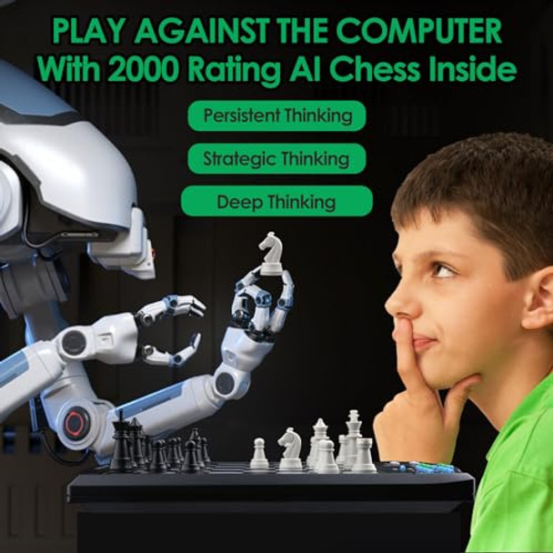 Leafitoys Talking Chess Academy Electronic Chess Board, Smart Chess Board With Voice Teaching System, Computer Chess Game With Strong Magnetic Pieces, 1-2 Player, Electronic Chess Set - Simple Portable Travel Leafitoys Talking Chess Academy Electronic Chess Board, Smart Chess Board With Voice Teaching System, Computer Chess Game With Strong Magnetic Pieces, 1-2 Player, Electronic Chess Set - Simple Portable Travel