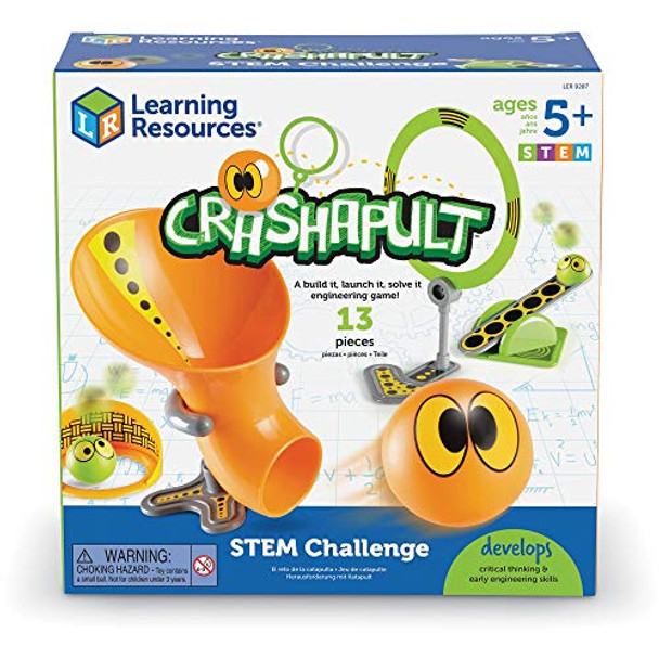 Learning Resources Crashapult Stem Challenge, Stem Catapult Game, 13 Pieces, Ages 5+