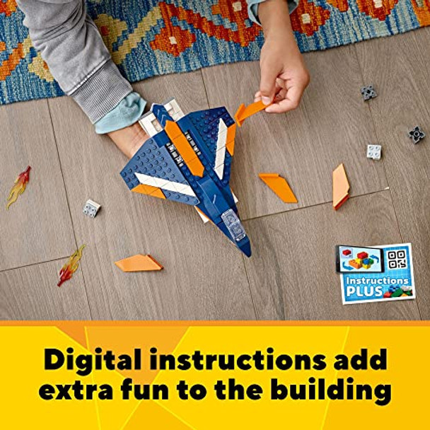 Lego Creator 3 In 1 Supersonic Jet Plane Toy Set, Transforms From Plane To Helicopter To Speed Boat Toy, Buildable Vehicle Models For Kids, Boys And Girls 7 Plus Years Old, 31126