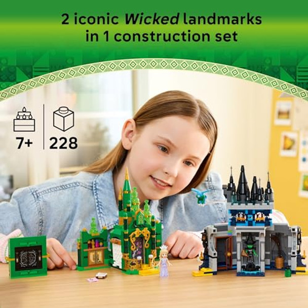Lego Wicked Emerald City & Kiamo Ko Castle Building Toy - Elphaba & Glinda Toy Figures, 2 Buildable Playsets, & Flying Monkey Minifigure For Kids, Ages 9+ - Wicked Merch For Girls & Boys - 75689 Lego Wicked Emerald City & Kiamo Ko Castle Building Toy - Elphaba & Glinda Toy Figures, 2 Buildable Playsets, & Flying Monkey Minifigure For Kids, Ages 9+ - Wicked Merch For Girls & Boys - 75689