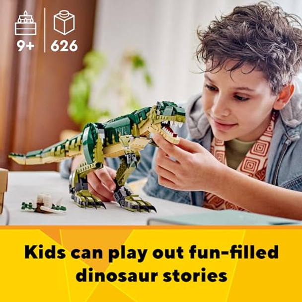 Lego Creator 3 In 1 T Rex Toy - Dinosaur Toy Building Set For Kids, Boys & Girls, Ages 9+ - 3 Building Options, T-Rex To Triceratops To Pterodactyl - Idea For Birthdays - 31151