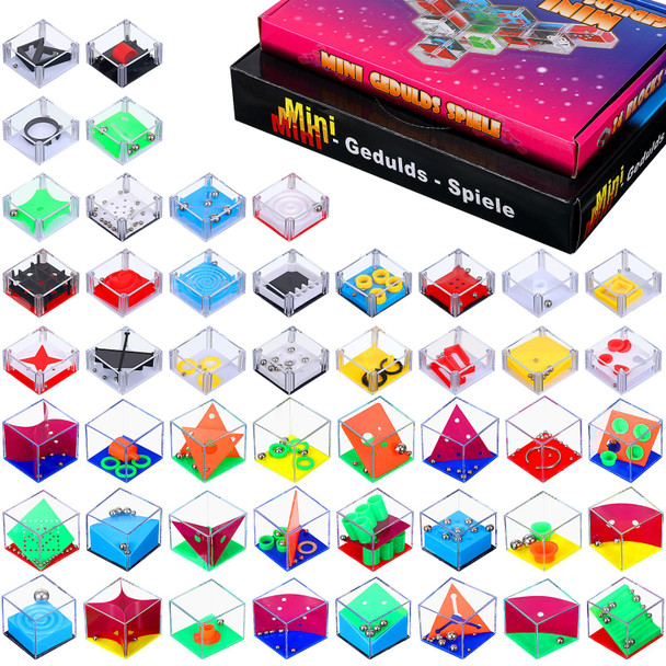 Lenwen 48 Pieces Brain Teaser Puzzles Cubes Mini Puzzle Party Favors Goodie Bags Stuffers Games Challenge Decompression For Adults(Cute Style)