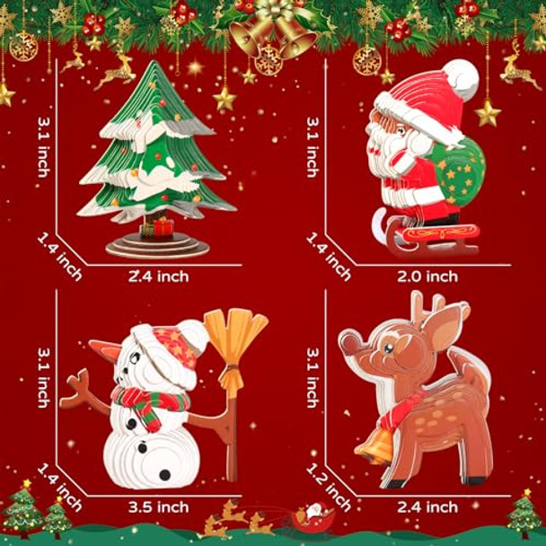 Losfpvr Christmas Puzzles For Kids Ages 4-12, 3D Puzzles With Santa Claus, Christmas Tree,Snowman,S Christmas Stocking Stuffers