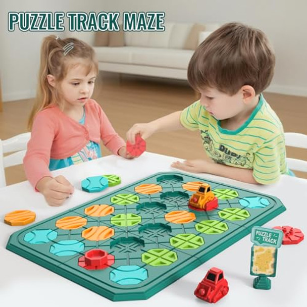 Lowtaut Kids Stem Board Games Educational Learning Toys，Logic Road Builder Games，Brain Teasers Puzzles Toys，Montessori Preschool Birthdays S For Kids Ages 4 5 6 7 Year Old Boys Girls