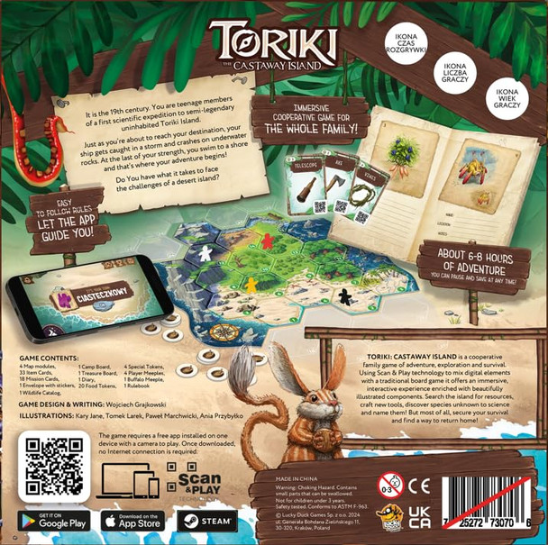 Lucky Duck Games Toriki: The Castaway Island Cooperative Family Game 1-4 Players, Ages 8+ 6-8 Hours Of Adventure