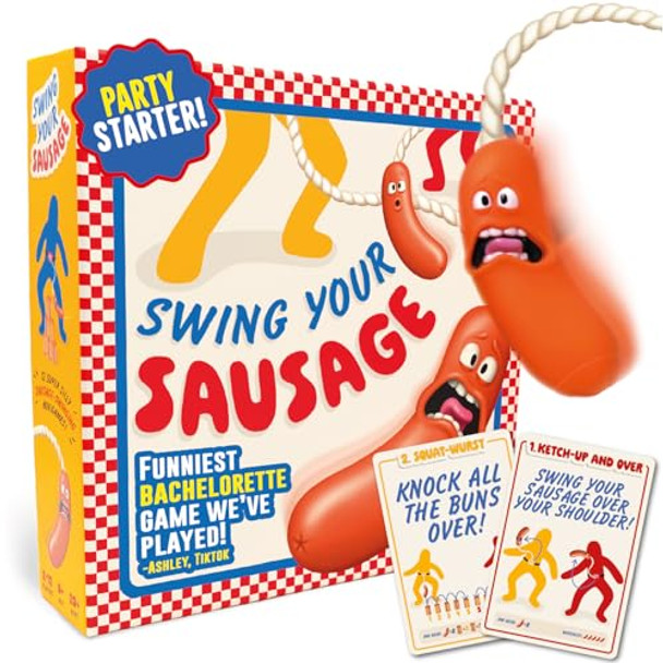 Lucky Egg Swing Your Sausage - Fun Family Party Games For Groups - Indoor Games For Adults And Kids - Perfect For Family Gatherings, Birthdays, And Christmas Party Games For Adults Game Night