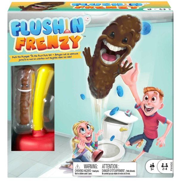 Mattel Games Flushin' Frenzy Kids Game, Family Game With Toilet & Plunger, Grab The Flying Poop For 2-4 Players Mattel Games Flushin' Frenzy Kids Game, Family Game With Toilet & Plunger, Grab The Flying Poop For 2-4 Players