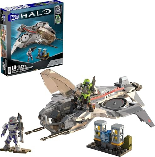 Mega Brands Mega Halo Action Figure Building Toy, Unsc Arctic Burn Wasp With 342 Pieces And 2 Poseable Figures, For Collectors