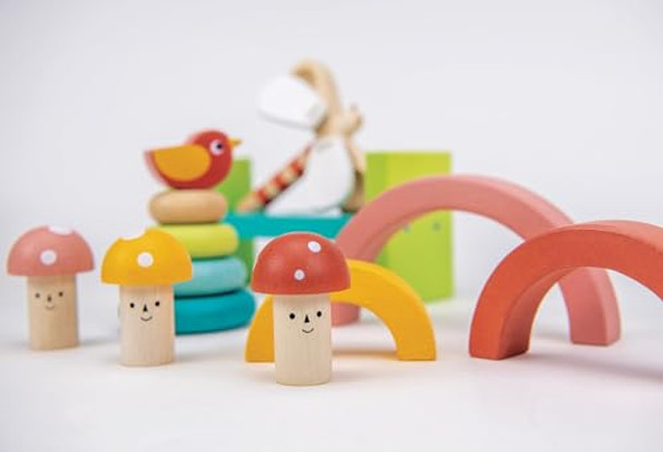 Mentari Toys - 18 Months Garden Playtime Set - Includes Wooden Stacking Tree, Rainbow Tunnel, Toadstool Hammer Game, Dragonfly Clacker - Motor Skill Development, Learn Cause And Effect - Age 18M+ Mentari Toys - 18 Months Garden Playtime Set - Includes Wooden Stacking Tree, Rainbow Tunnel, Toadstool Hammer Game, Dragonfly Clacker - Motor Skill Development, Learn Cause And Effect - Age 18M+