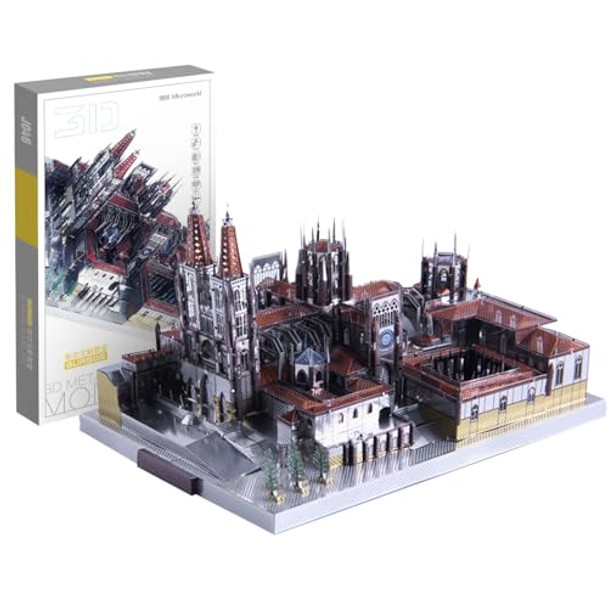 Microworld Metal Model Kits, Architecture3D Metal Puzzle, Challenge 3D Puzzle For Adults, Diy Brain Teaser Assembly Puzzle- Sagrada Familia Cathedral