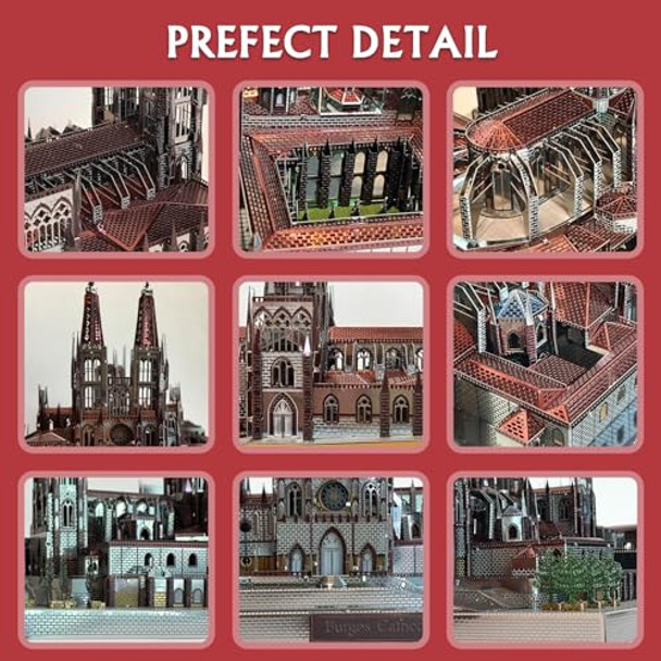 Microworld Metal Model Kits, Architecture3D Metal Puzzle, Challenge 3D Puzzle For Adults, Diy Brain Teaser Assembly Puzzle- Sagrada Familia Cathedral