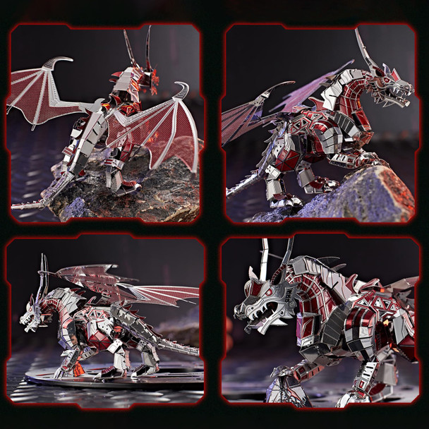 Microworld 3D Metal Puzzle, Mechanical Flying Dragon Metal Model Kits, Brain Teaser Diy Challenge 3D Puzzle For Adult Art Craft