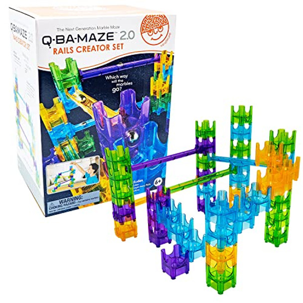 Mindware Q-Ba-Maze Rails Creator Set The Next Generation Marble Maze Kids Toys - Stem Marble Run - Recommended For Ages 6+ - Educational For Boys And Girls
