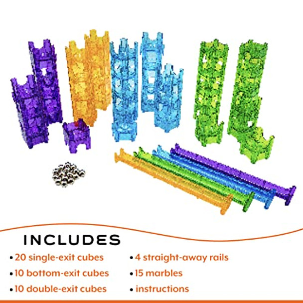 Mindware Q-Ba-Maze Rails Creator Set The Next Generation Marble Maze Kids Toys - Stem Marble Run - Recommended For Ages 6+ - Educational For Boys And Girls
