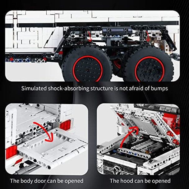 Mould King 13061 Off-Road Pickup Trucks Building Kits Toy, 6X6 Moc Building Blocks Model Off-Road Vehicle With Motor/App Remote Control, For Kids Age 8+/Adult Enthusiasts(3686 Pieces)