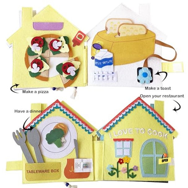 Movebo Quiet Book For Toddlers 1-3,Fun Interactive Busy Book With Cooking,Fishing,Planting,Pizza Making & Dinner Prep – Montessori Toy (Kitchen Story) Movebo Quiet Book For Toddlers 1-3,Fun Interactive Busy Book With Cooking,Fishing,Planting,Pizza Making & Dinner Prep – Montessori Toy (Kitchen Story)