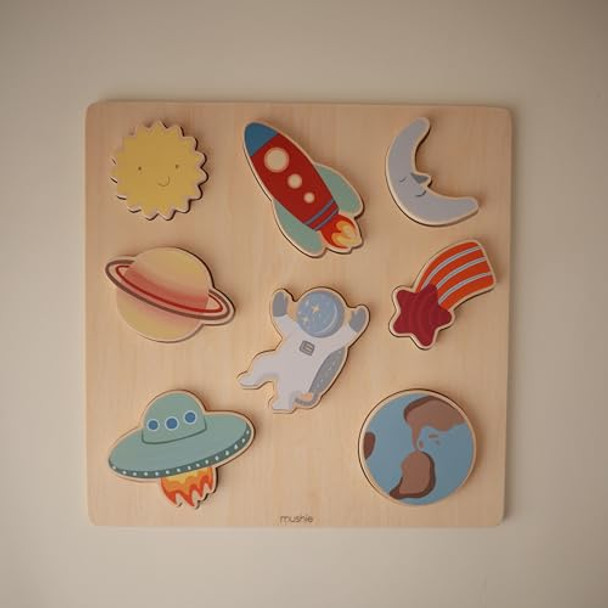 Mushie Mushie Wooden Space Puzzle For Kids 3 Years+ Preschool Educational & Toddler Montessori Toys (8 Pcs) Mushie Mushie Wooden Space Puzzle For Kids 3 Years+ Preschool Educational & Toddler Montessori Toys (8 Pcs)