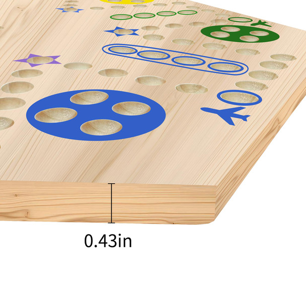 Mygikact Wooden Wahoo & Aggravation Board Game – Double-Sided Painted Fast Track Game For 4 To 6 Players, With 30 Marbles And 6 Dice, Ideal For Family Game Night And Friends Gatherings (Wooden)