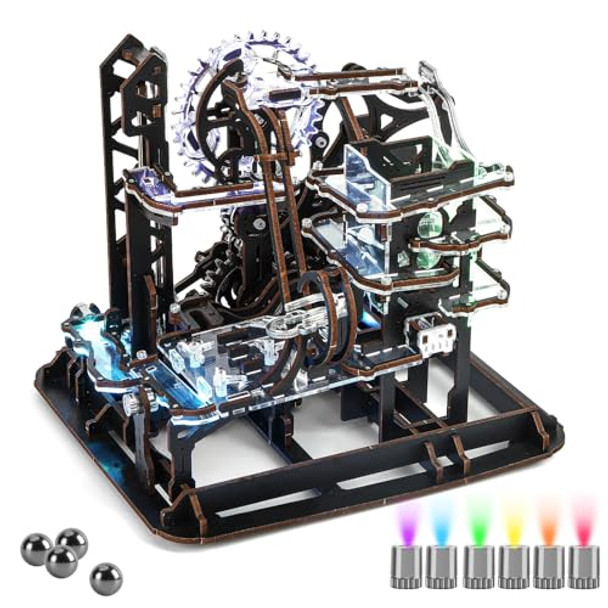 Nicknack 3D Wooden Puzzles Marble Run Toy Model Building Kits For Wooden 3D Puzzles For Adults Wood 3D Toy Marble Night City