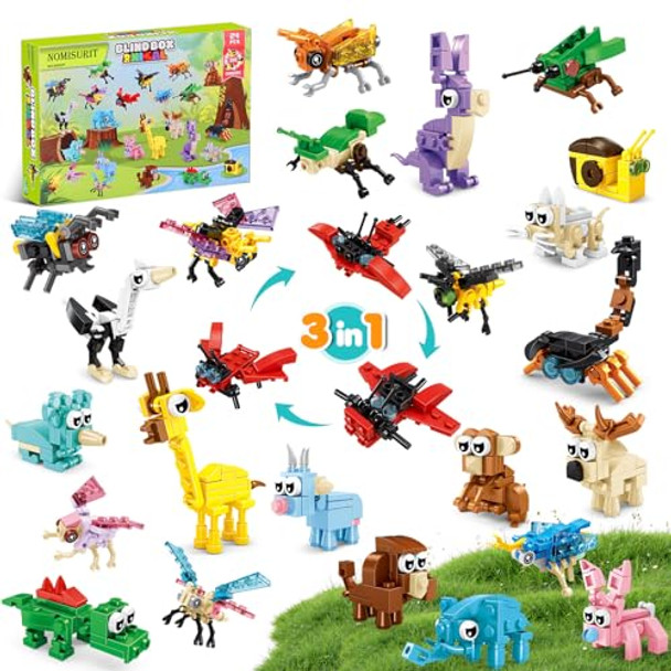 Nomisurit 24 Pack Party Favors For Kids, 72 Kinds Of Animals Building Block Sets, Small Building Bricks Toy For Goodie Bags Stuffer Classroom Prizes, Christmas Birthday For Boys Girls Ages 6-12