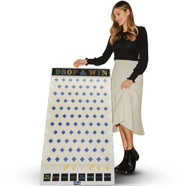Peleya Extra Large Prize Drop Disc Game Wood 41.3" X 23.6" With Chalkboards Carnival Game Trade Show (Includes Plastic Cover)