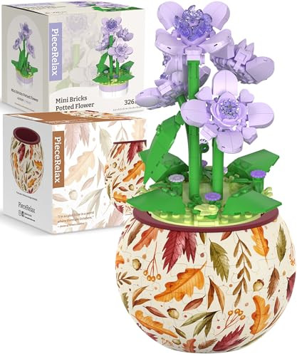 Piecerelax Puzzle Planter And Flower Decoration Building Set - Singing Birds And Flowers With Lotus (3D Puzzle Planter With Flower Bouquet Building Decoration Set) [K1108+Kz1029]
