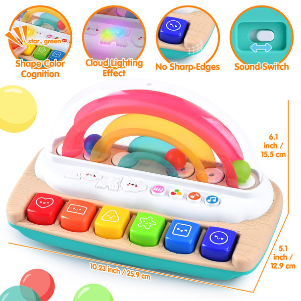 Play Baby Musical Toys - Rainbow Baby Piano Music & Sound Light Up Musical Toys For Toddlers 1-3, Multifunctional Baby Pop Up Toy Cause And Effect For Toddlers Age 1+ And Up Girls Play Baby Musical Toys - Rainbow Baby Piano Music & Sound Light Up Musical Toys For Toddlers 1-3, Multifunctional Baby Pop Up Toy Cause And Effect For Toddlers Age 1+ And Up Girls