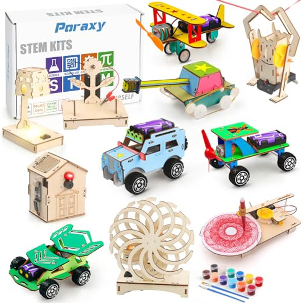 Poraxy 11 Sets 3D Puzzles Science Experiments For Kids 8-12, Stem Kits For Kids Ages 6-8 5-7, Engineering Building Toys Car Projects Halloween Xmas Birthday S 7 8 9 10 11 12 13 Yr Old Boys Girls Poraxy 11 Sets 3D Puzzles Science Experiments For Kids 8-12, Stem Kits For Kids Ages 6-8 5-7, Engineering Building Toys Car Projects Halloween Xmas Birthday S 7 8 9 10 11 12 13 Yr Old Boys Girls