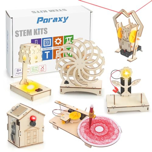 Poraxy 6 In 1 Stem Toys For Kids Ages 8-12, Stem Kits, 3D Wooden Puzzles, Educational Science Projects Building Model Kits, Birthday S For Boys And Girls Ages 7 8 9 10 11 12 13 Years Old Poraxy 6 In 1 Stem Toys For Kids Ages 8-12, Stem Kits, 3D Wooden Puzzles, Educational Science Projects Building Model Kits, Birthday S For Boys And Girls Ages 7 8 9 10 11 12 13 Years Old