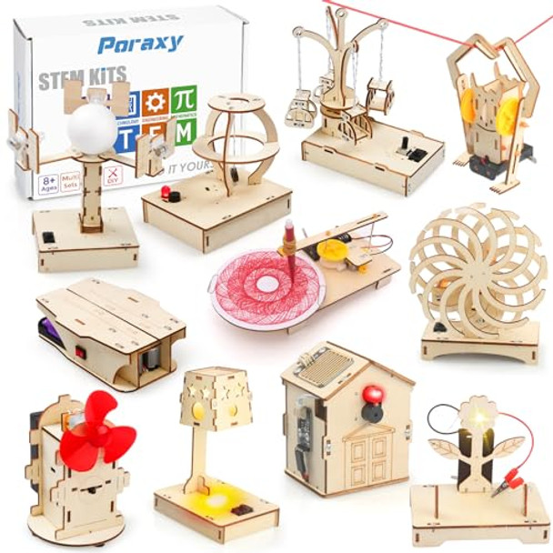 Poraxy 11 Set Stem Science Kits For Kids 8-10-12, Toys For Ages 8-13, S For 8 9 10 11 12 13 Year Old Boys And Girls, Wooden 3D Puzzles, Educational Projects, Crafts Building Kits Poraxy 11 Set Stem Science Kits For Kids 8-10-12, Toys For Ages 8-13, S For 8 9 10 11 12 13 Year Old Boys And Girls, Wooden 3D Puzzles, Educational Projects, Crafts Building Kits