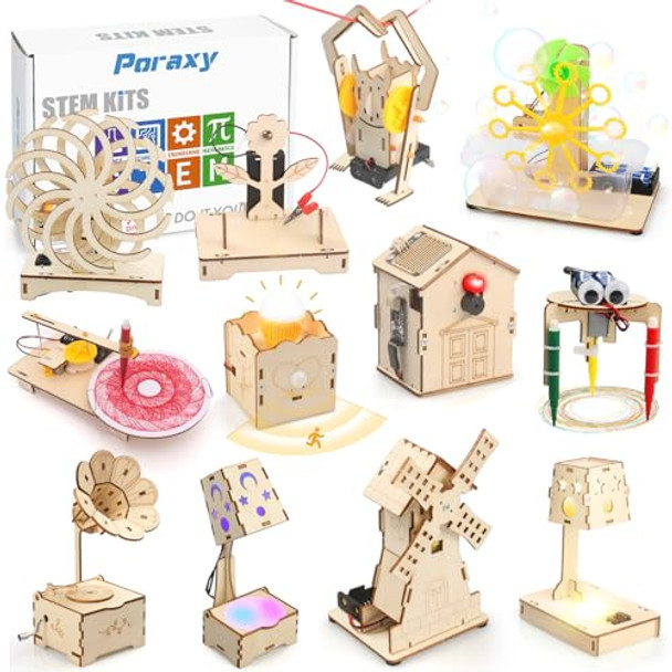 Poraxy 12 In 1 3D Puzzles Stem Kits For Kids Ages 8-12, Activities Science Projects For Kids 6-8 5-7, Engineering Building Toys Experiments Xmas Birthday S 7 8 9 10 11 12 13 Yr Old Boys Girls Poraxy 12 In 1 3D Puzzles Stem Kits For Kids Ages 8-12, Activities Science Projects For Kids 6-8 5-7, Engineering Building Toys Experiments Xmas Birthday S 7 8 9 10 11 12 13 Yr Old Boys Girls