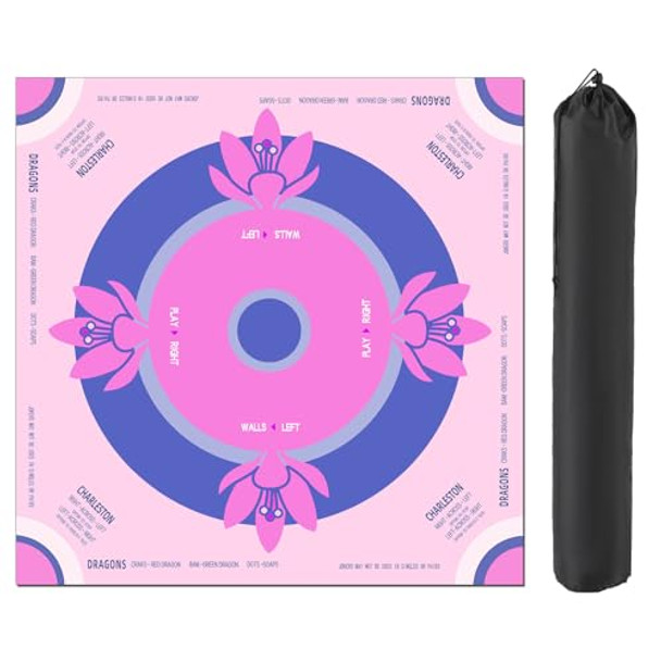 Ptazucv Mahjong Mat,Mah Jongg Mat With Guide Suitable For Beginners,Noise Reduction Non-Slip Mahjong Mat For Table,Suit For Mahjong, Card Games, Board Games, Tile Game, And Dominoes（31.5"X31.5"）