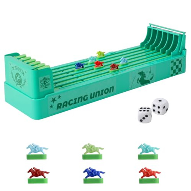 Qiuruoo Horse Race Board Game, Electronic Horse Racing Game, Portable Tabletop Toys, Includes 6 Pieces And 2 Dice, Suitable For Family Gatherings, Parties, Competition Entertainment Qiuruoo Horse Race Board Game, Electronic Horse Racing Game, Portable Tabletop Toys, Includes 6 Pieces And 2 Dice, Suitable For Family Gatherings, Parties, Competition Entertainment