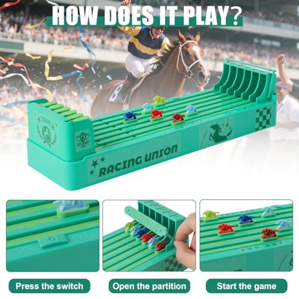 Qiuruoo Horse Race Board Game, Electronic Horse Racing Game, Portable Tabletop Toys, Includes 6 Pieces And 2 Dice, Suitable For Family Gatherings, Parties, Competition Entertainment Qiuruoo Horse Race Board Game, Electronic Horse Racing Game, Portable Tabletop Toys, Includes 6 Pieces And 2 Dice, Suitable For Family Gatherings, Parties, Competition Entertainment