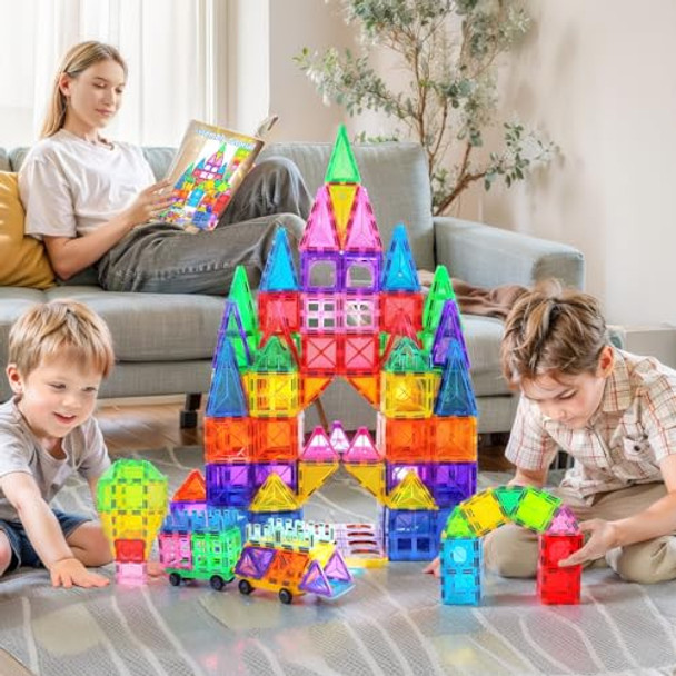 Queban 143-Piece Magnetic Tiles Stem Building Set 3D Educational Construction Toys For Kids Ages 3+ Sensory Stacking Blocks For Boys & Girls Creative Learning Magnet Building Blocks Queban 143-Piece Magnetic Tiles Stem Building Set 3D Educational Construction Toys For Kids Ages 3+ Sensory Stacking Blocks For Boys & Girls Creative Learning Magnet Building Blocks