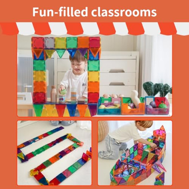 Queban 143-Piece Magnetic Tiles Stem Building Set 3D Educational Construction Toys For Kids Ages 3+ Sensory Stacking Blocks For Boys & Girls Creative Learning Magnet Building Blocks Queban 143-Piece Magnetic Tiles Stem Building Set 3D Educational Construction Toys For Kids Ages 3+ Sensory Stacking Blocks For Boys & Girls Creative Learning Magnet Building Blocks