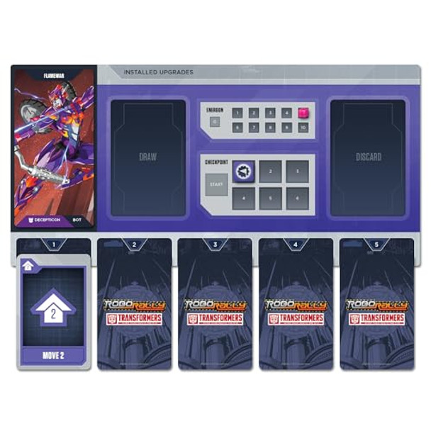 Renegade Game Studios: Robo Rally: Transformers - Racing Board Game, Play As Legendary Robots, Rev Up & Roll Out, Ages 14+, 2-4 Players, 45-90 Min