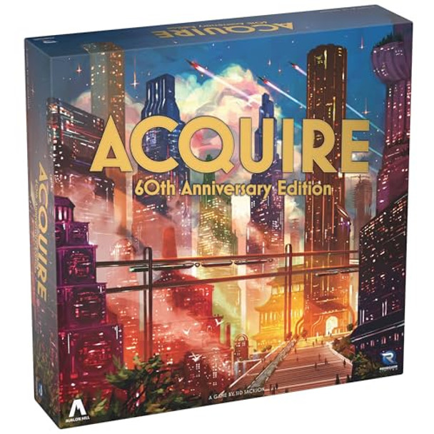 Renegade Game Studios: Acquire 60Th Anniversary Edition - Deluxe Components, Finance Game Of Speculation & Strategy, Ages 12+, 2-6 Players, 90 Min