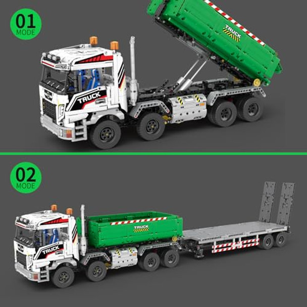 Reobrix 4 In 1 City Construction Building Toys, Rc Truck Vehicles Set Toys For Adults And Boys, App & Remote Control Transport Truck Building Toys, Diy Educational For Kids 14+ (2852 Pcs)
