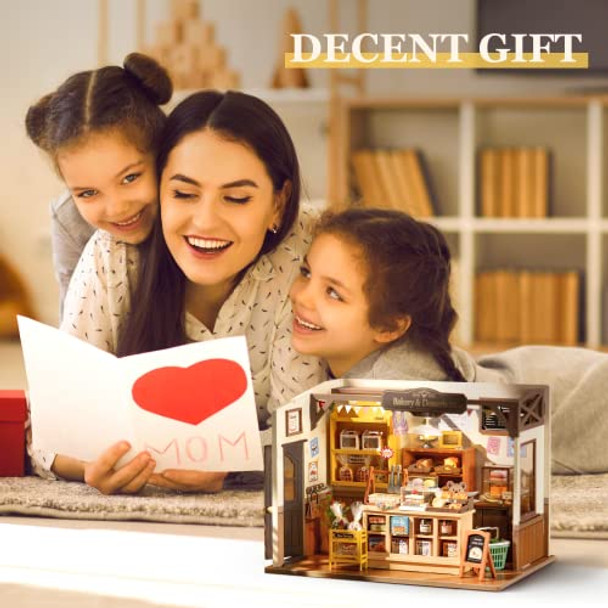 Robotime Miniature House Kit Beck'S Baking House & 3D Puzzle Wooden Flower Bouquet Robotime Miniature House Kit Beck'S Baking House & 3D Puzzle Wooden Flower Bouquet