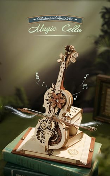 Robotime Amk63 Magic Cello Adults 3D Puzzles -3D Wooden Puzzles For Adults - Wooden Music Box Puzzle To Build - Unique Music Hobby Kits Robotime Amk63 Magic Cello Adults 3D Puzzles -3D Wooden Puzzles For Adults - Wooden Music Box Puzzle To Build - Unique Music Hobby Kits