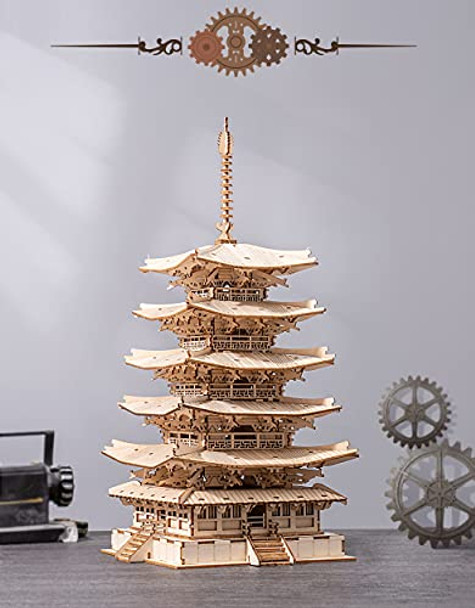 Robotime 3D Puzzle Wooden Craft Kits Diy Model Building Kit Five-Storied Pagoda & Big Ben & Tower Bridge Robotime 3D Puzzle Wooden Craft Kits Diy Model Building Kit Five-Storied Pagoda & Big Ben & Tower Bridge